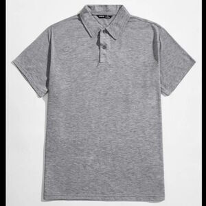 SHEIN Basics Mens Gray Polo Shirt Size Medium